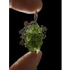 Silver moldavite pendant with gold-plated elements 9,7g