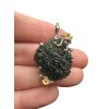 Silver moldavite pendant with gold-plated elements 9,7g