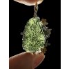 Silver moldavite pendant with gold-plated elements 10,2g