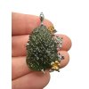 Silver moldavite pendant with gold-plated elements 10,2g