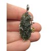 Silver moldavite pendant with gold-plated elements 7,8g