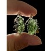 Silver moldavite earrings with gold-plated elements 7,8g