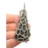 Silver moldavite pendant with gold-plated elements 24,8g