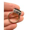 Silver ring with moldavite