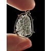 Silver pendant made from carpathian obsidian 2,2g