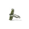 Silver moldavite ring 5,1g