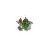 Silver moldavite ring with gold-plated elements 5,8g