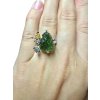 Silver moldavite ring with gold-plated elements 5,8g