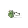 Silver moldavite ring with gold-plated elements 5,8g