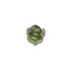 Silver moldavite ring with gold-plated elements 7,2g