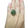 Silver moldavite ring with gold-plated elements 7,2g