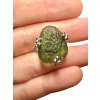 Silver moldavite ring with gold-plated elements 7,2g