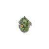 Silver moldavite ring with gold-plated elements 6,2g