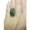 Silver moldavite ring with gold-plated elements 6,2g