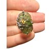 Silver moldavite ring with gold-plated elements 6,2g