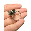 Silver moldavite ring with gold-plated elements 6,2g