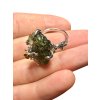 Silver moldavite ring with gold-plated elements 6,2g