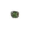Silver moldavite ring with gold-plated elements 5,9g