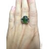 Silver moldavite ring with gold-plated elements 5,9g