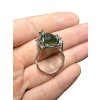 Silver moldavite ring with gold-plated elements 5,9g