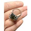 Silver moldavite ring with gold-plated elements 5,9g
