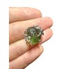 Silver moldavite ring with gold-plated elements 5,9g