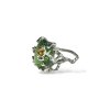 Silver moldavite ring with gold-plated elements 5,9g