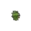 Silver moldavite ring with gold-plated elements 7,3g
