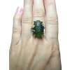 Silver moldavite ring with gold-plated elements 7,3g