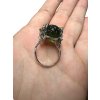Silver moldavite ring with gold-plated elements 7,3g