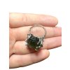 Silver moldavite ring with gold-plated elements 7,3g