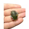 Silver moldavite ring with gold-plated elements 7,3g