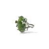 Silver moldavite ring with gold-plated elements 7,3g