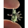 Silver moldavite ring with gold-plated elements 4,5g