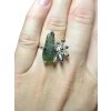 Silver moldavite ring with gold-plated elements 4,5g