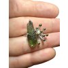 Silver moldavite ring with gold-plated elements 4,5g