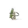 Silver moldavite ring with gold-plated elements 4,5g