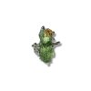 Silver moldavite ring with gold-plated elements 4,7g