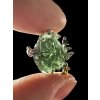 Silver moldavite ring with gold-plated elements 7g