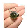 Silver moldavite ring with gold-plated elements 7g