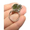 Silver moldavite ring with gold-plated elements 7g
