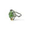 Silver moldavite ring with gold-plated elements 7g