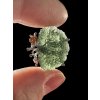 Silver moldavite ring with gold-plated elements 8g