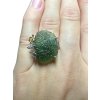 Silver moldavite ring with gold-plated elements 8g