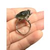 Silver moldavite ring with gold-plated elements 8g
