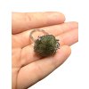 Silver moldavite ring with gold-plated elements 8g