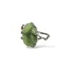 Silver moldavite ring with gold-plated elements 8g