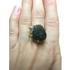 Silver moldavite ring with gold-plated elements 7,7g