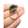 Silver moldavite ring with gold-plated elements 7,7g