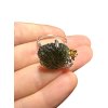 Silver moldavite ring with gold-plated elements 7,7g